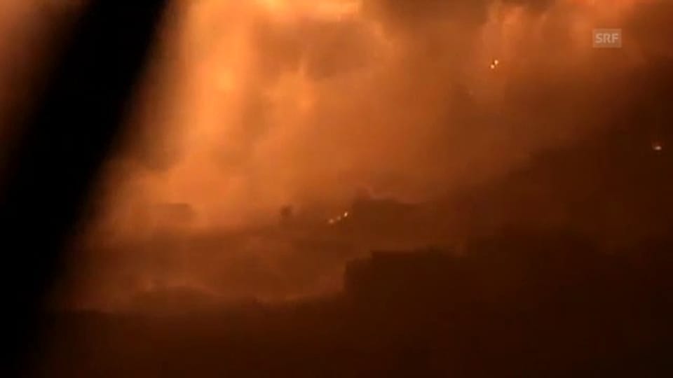Amateuraufnahmen von Explosionen bei Damaskus. (unkommentiert)