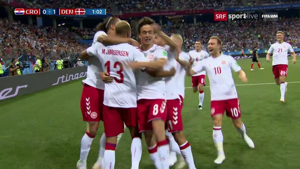 Das 1:0 für Dänemark nach 57 Sekunden