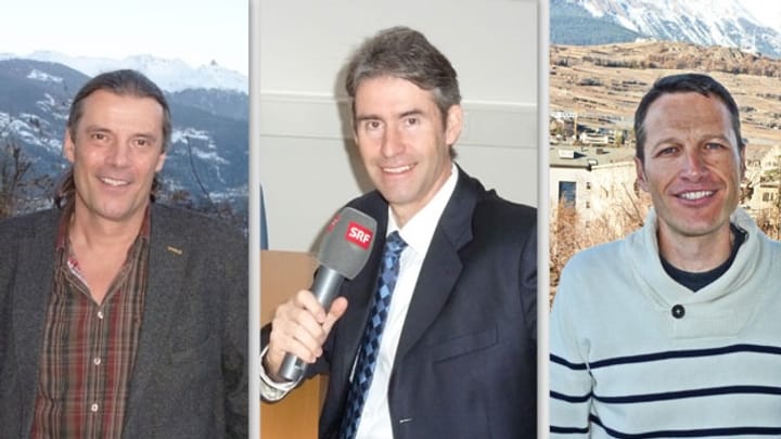 Die drei Kandidaten Varone, Freysinger und Clivaz (Priska Dellberg, 07.02.2013)