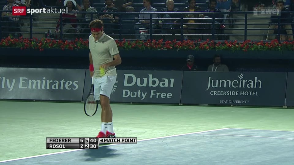 Tennis: ATP Dubai, Federer-Rosol