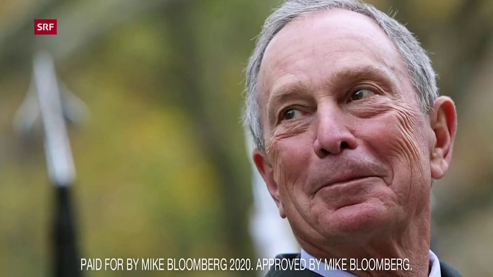 Ausschnitt aus der Präsidentschaftskampagne von Mike Bloomberg