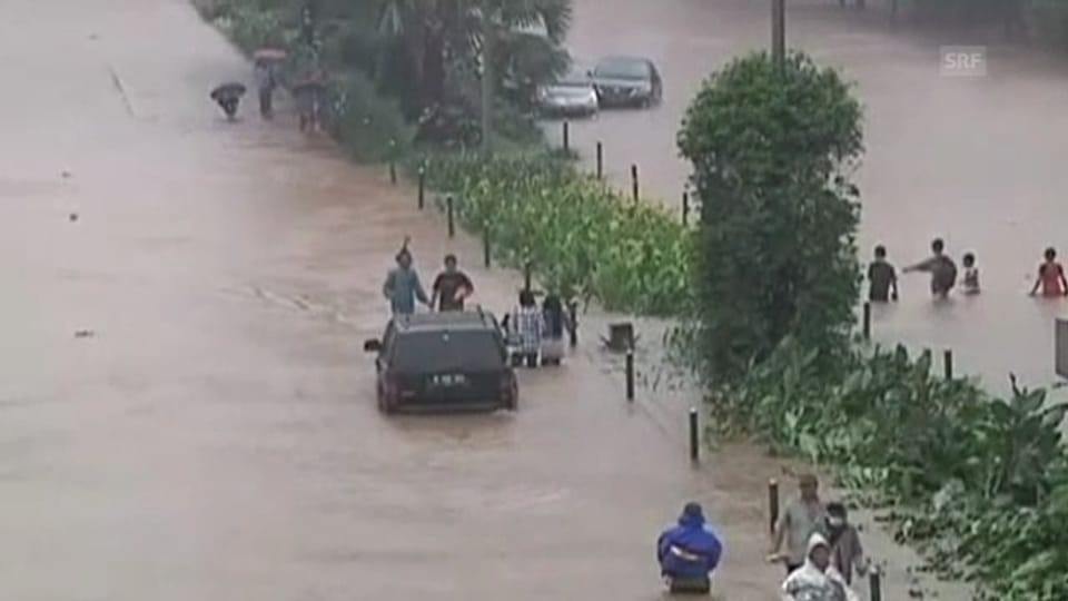Überschwemmungen in Jakarta (ohne Ton)