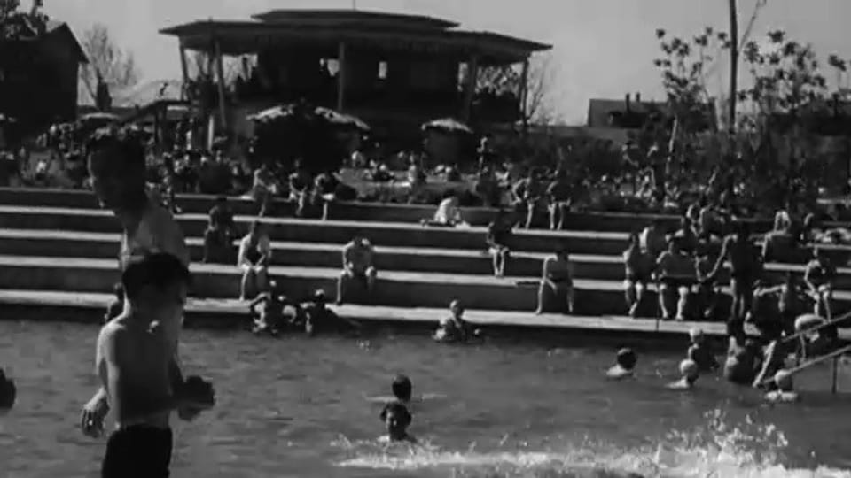 Eröffnung des Freibads Letzigraben, Juli 1949