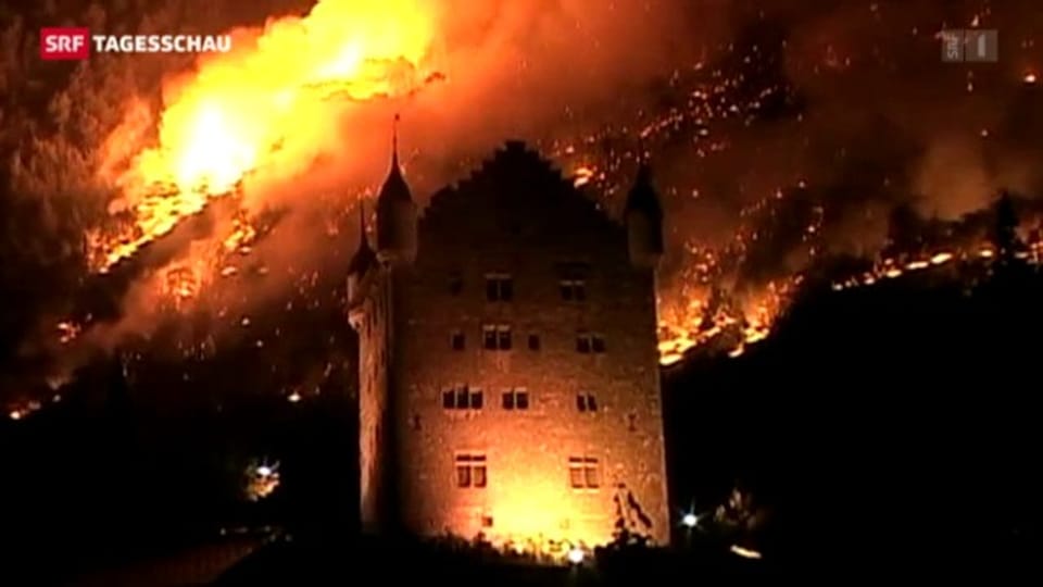 Zehn Jahre nach dem Waldbrand von Leuk (Tagesschau, 13.08.2013)