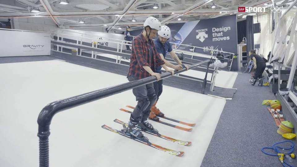 Skifahren auf dem Teppich