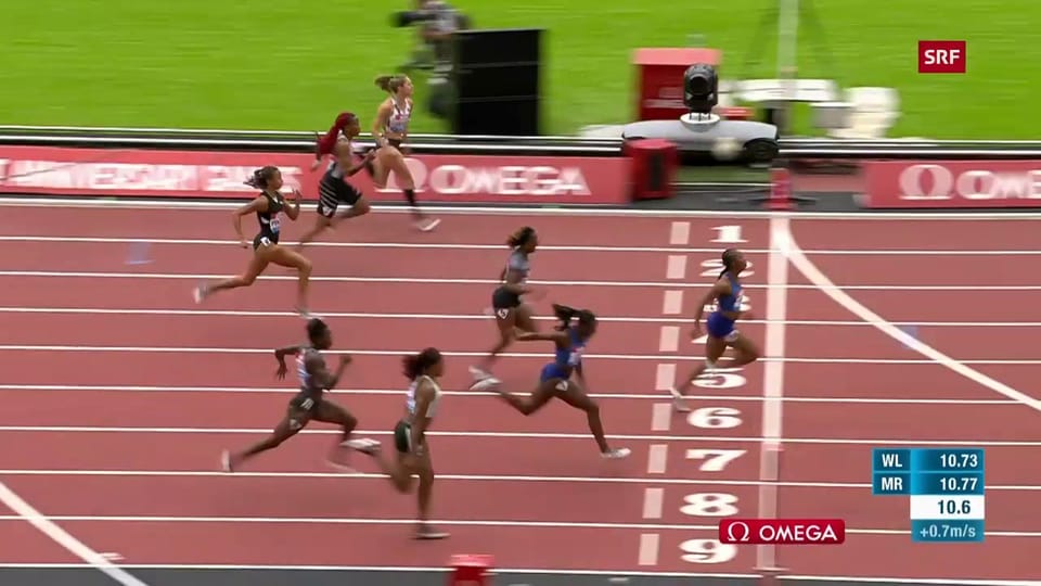 Das 100-m-Rennen der Frauen