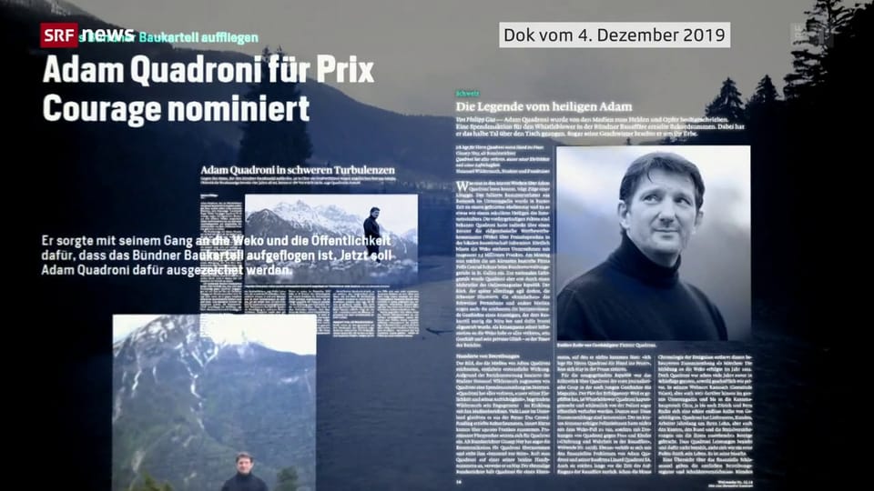 Aus dem Archiv: PUK-Bericht zum Bündner Baukartell würdigt Whistleblower Quadroni