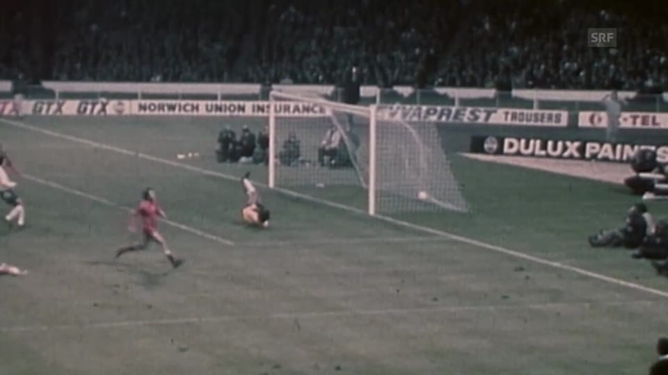 Die Tore beim 1:1 zwischen England und Polen 1973