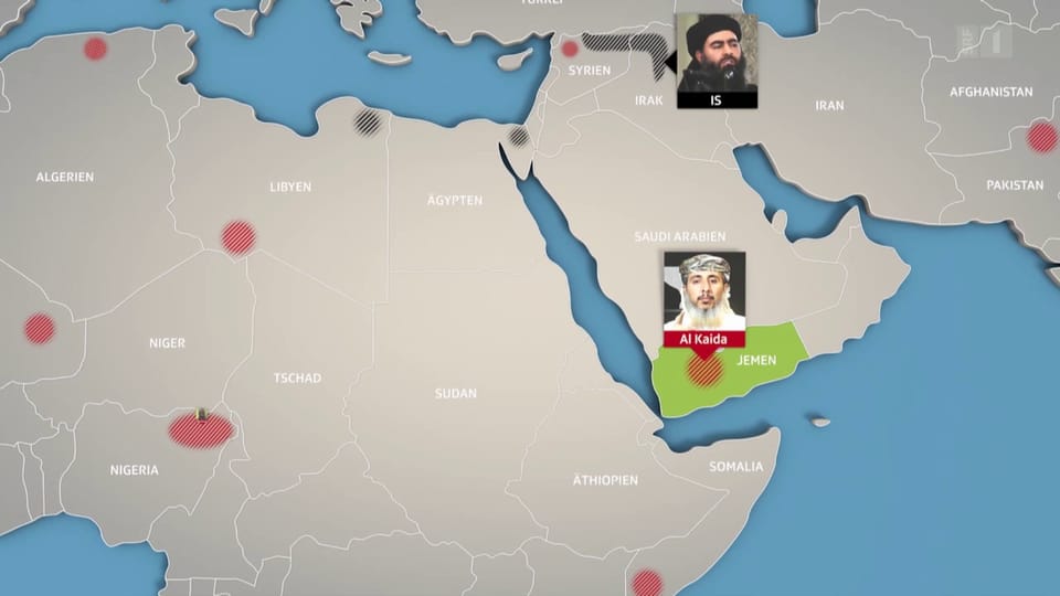 Karte der islamistischen Terror-Gruppen