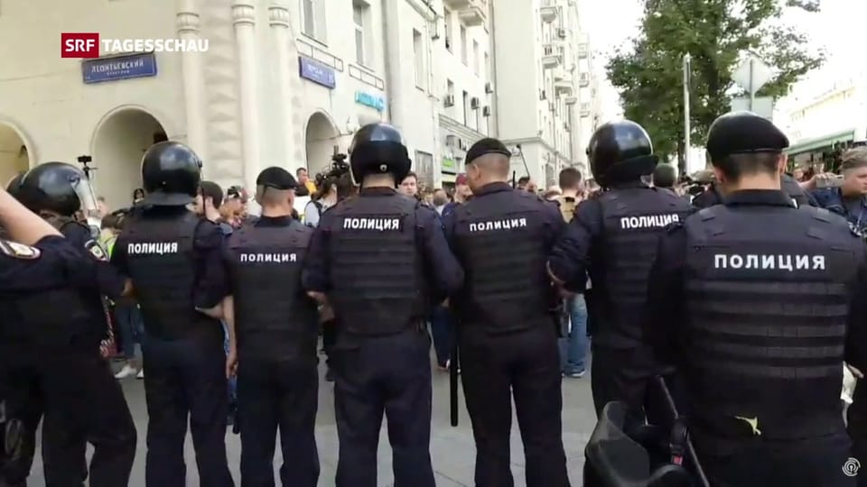 Demonstrierende in Moskau fordern freie Kommunalwahlen