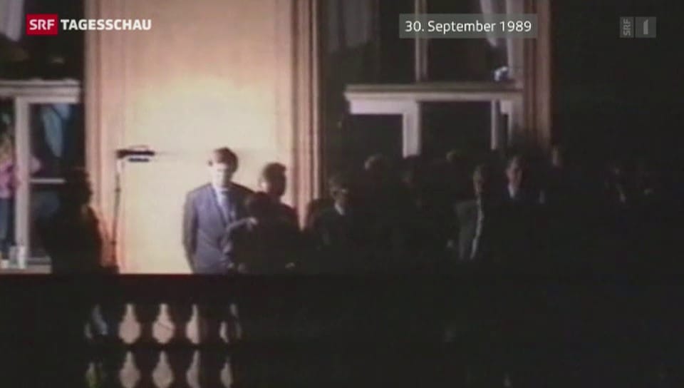 Genschers Auftritt in der Prager Botschaft (30. September 1989)