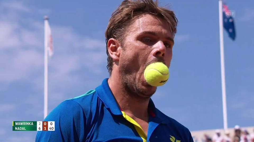 Ball im Mund, Racket zerstört: Stan hadert im Final