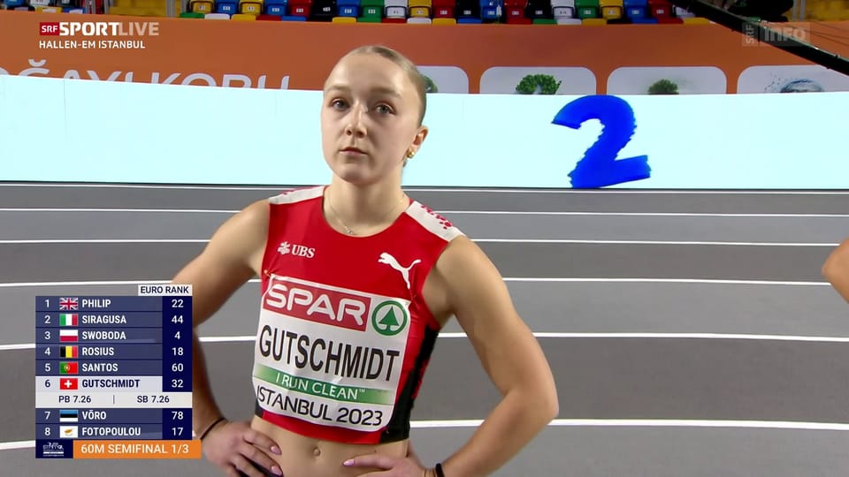 Der 60-m-Halbfinal mit Melissa Gutschmidt
