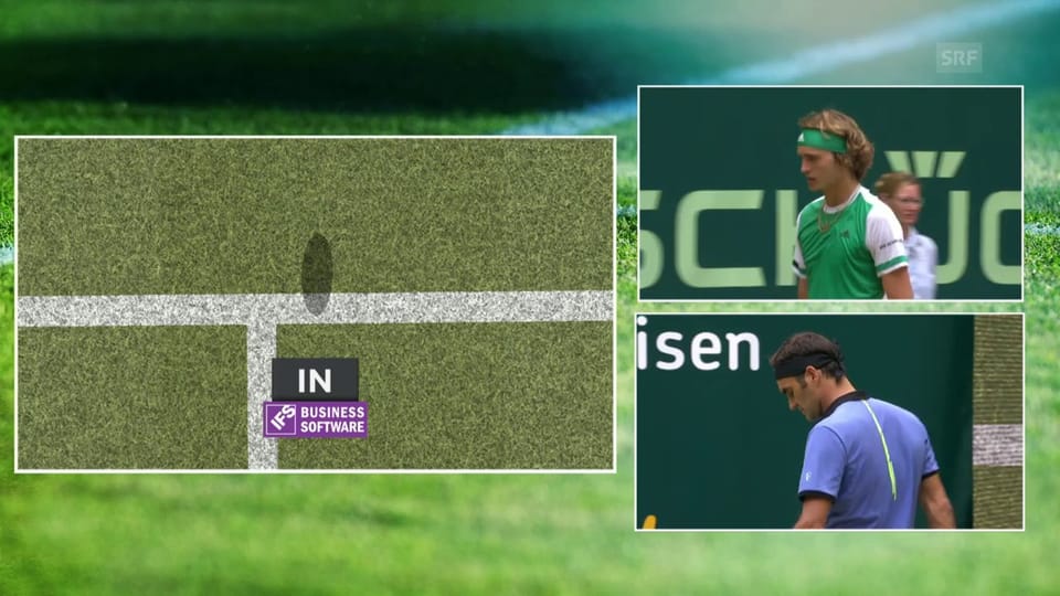 Erst Schiri-Korrektur, dann Stoppball: Federer hat alles im Griff