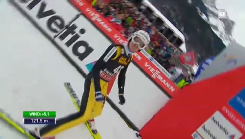Skispringen: 1. Sprung Simon Ammann («sportlive»)