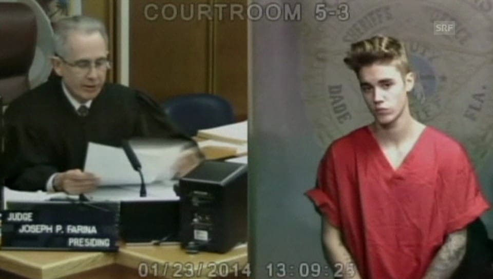 Justin Bieber vor Gericht (Originalton auf Englisch)