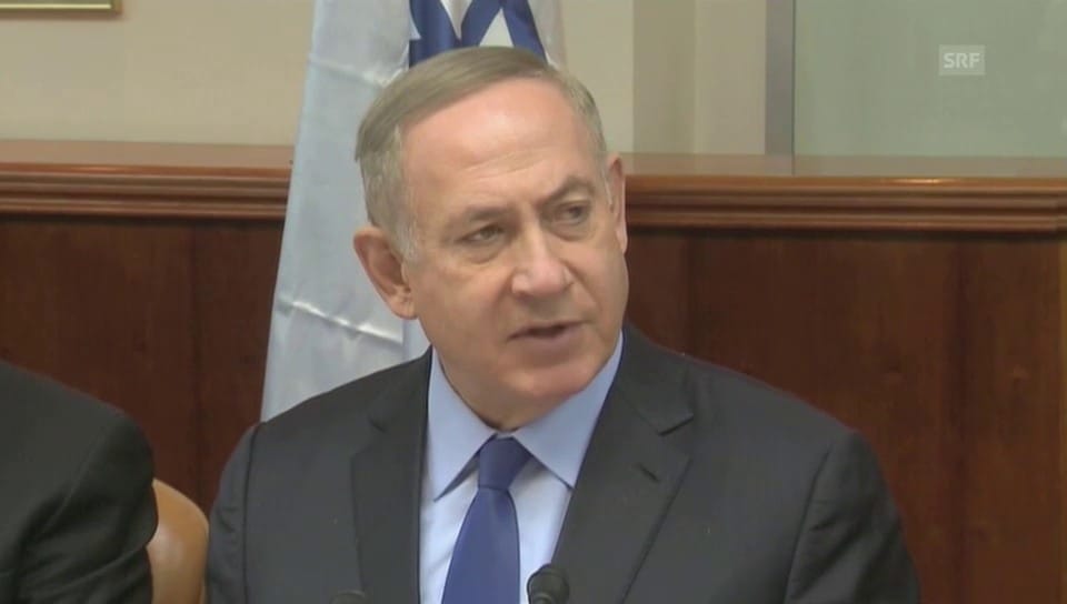 Netanjahu: «Der Frieden rückt weiter weg.» (Originalton)