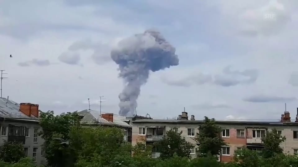Rauchwolke über Dserschinsk nach Explosion (unkomm.)