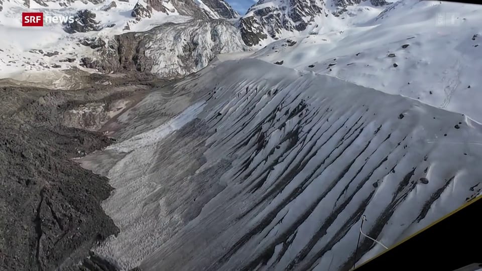 Bergsturz im Engadin: Der Überblick aus dem Helikopter