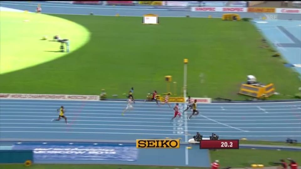 200 m: Vorlauf mit Usain Bolt