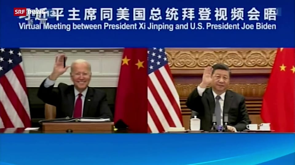 Archiv: Joe Biden und Xi Jinping beim Video-Gipfeltreffen 2021
