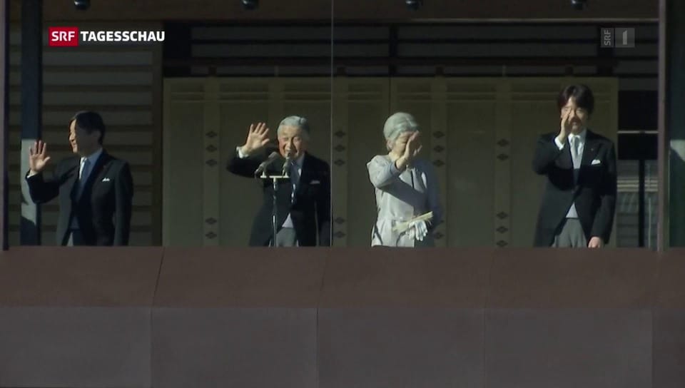 Kaiser Akihito grüsst sein Volk zum letzten Mal zu Neujahr