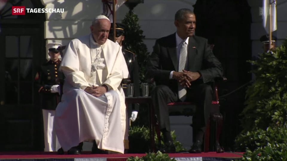Papst ist von Obama empfangen worden