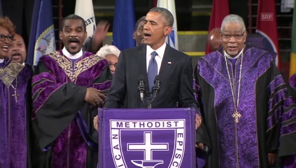 Barack Obama stimmt Volkslied «Amazing Grace» an