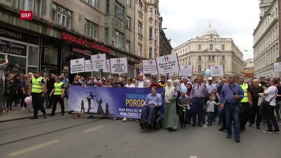 Protestmarsch gegen Pride-Parade in Sarajevo
