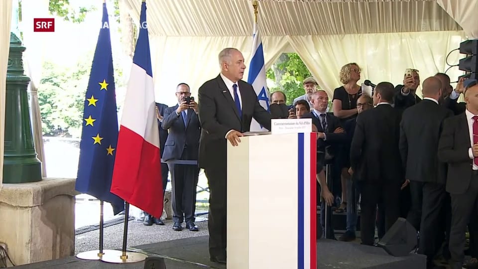Benjamin Netanjahu bei Gedenkveranstaltung in Paris