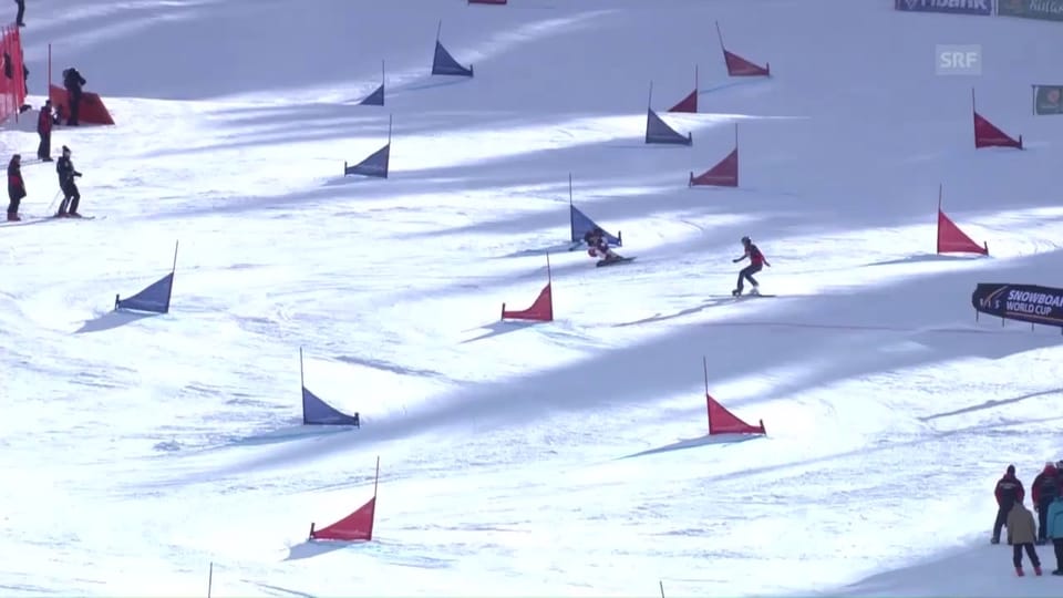 Schweizer Snowboarder stehen zu dritt auf dem Weltcup-Podest