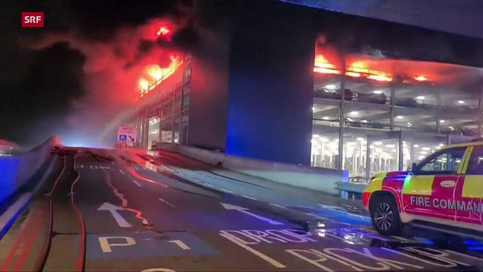 Brand beim Flughafen Luton