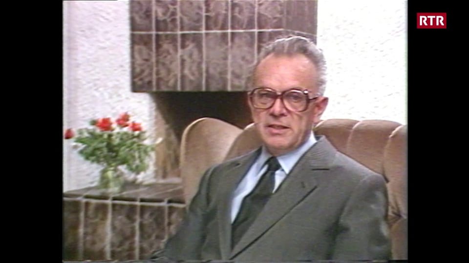 Il president da la Confederaziun Leon Schlumpf pleda da Bumaun 1984