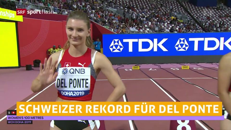Del Ponte schnellste Schweizerin über 150 m