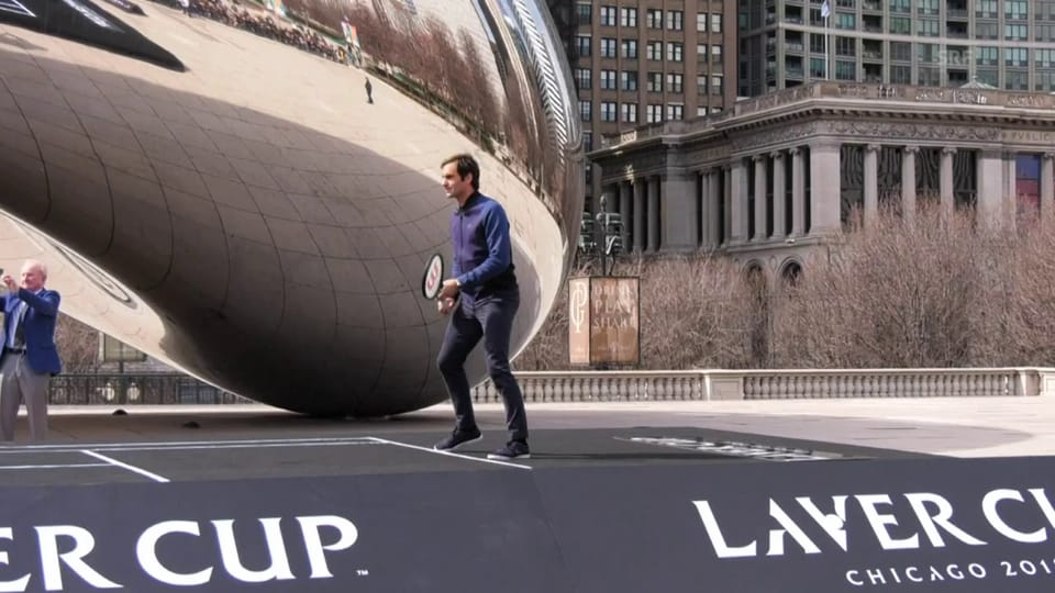 Federer bewirbt den Laver Cup in Chicago