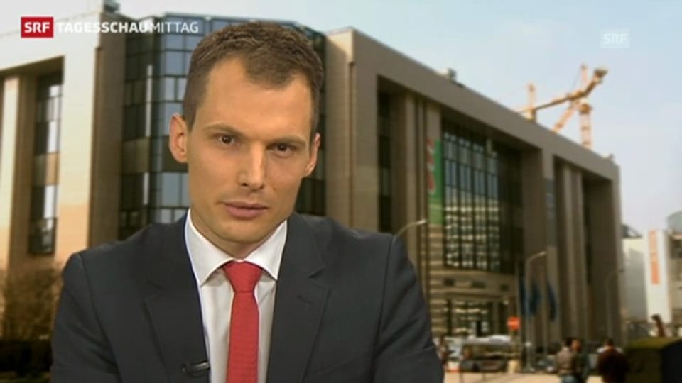 Jonas Projer, Korrespondent SRF in Brüssel (Tagesschau, 5.2.2013)
