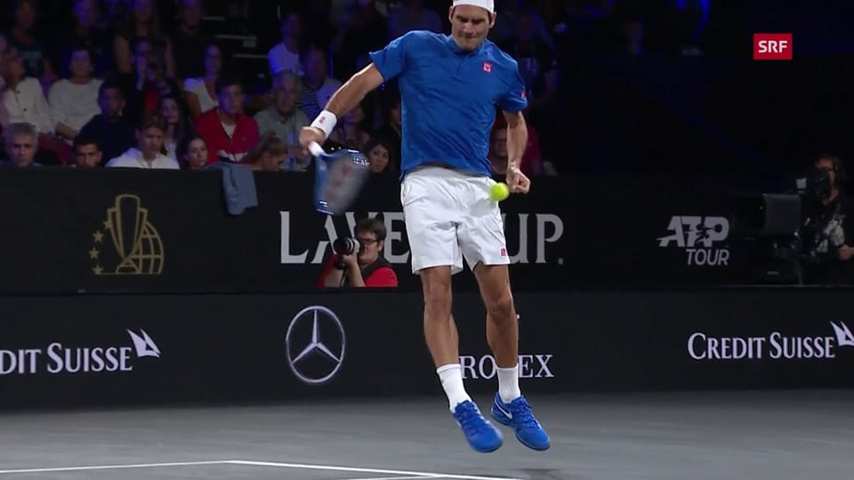 Federer macht schmerzhafte Bekanntschaft mit Socks Aufschlag