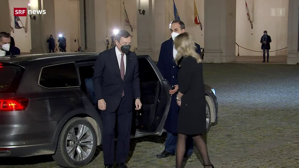 Draghi trifft im Quirinals-Palast ein