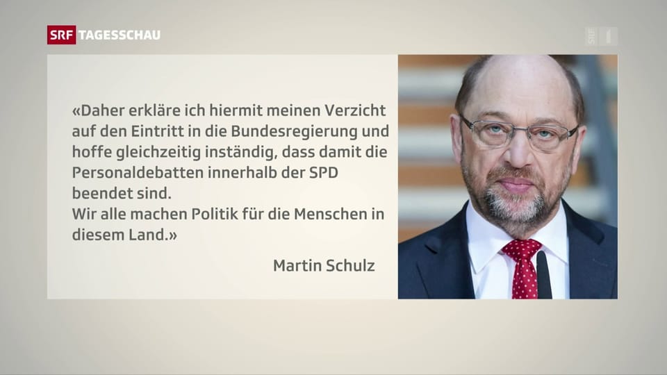 Martin Schulz verzichtet auf Aussenministerium