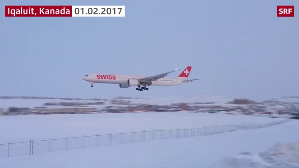 Hier landet die Swiss-Maschine in der Polarkälte