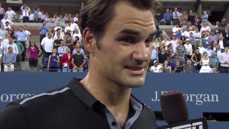 Platz-Interview mit Roger Federer (englisch)