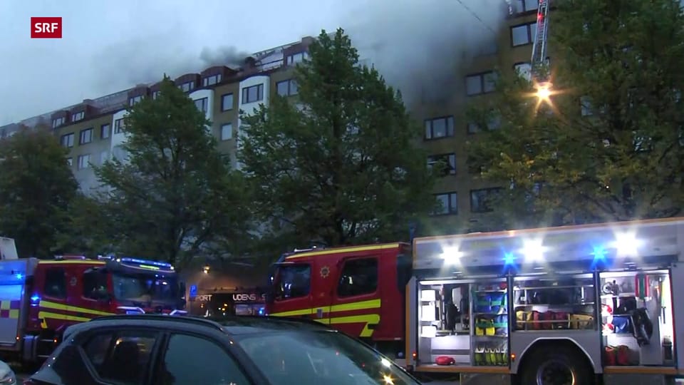 Szenen nach der Explosion in Göteborg