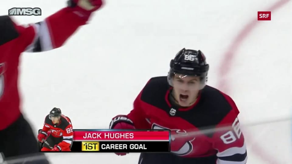Hughes erzielt sein 1. NHL-Tor