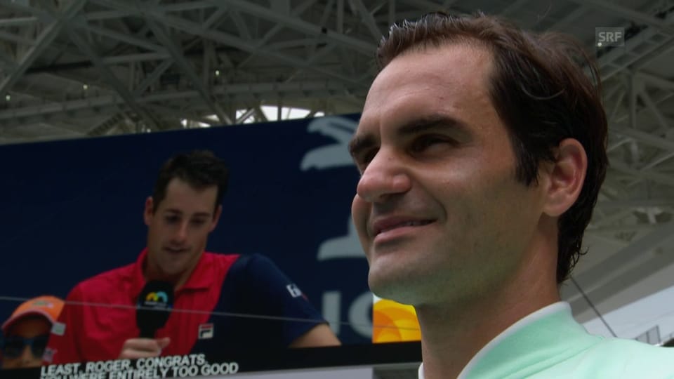Isners schmeichelhafte Worte an Federer (Engl).