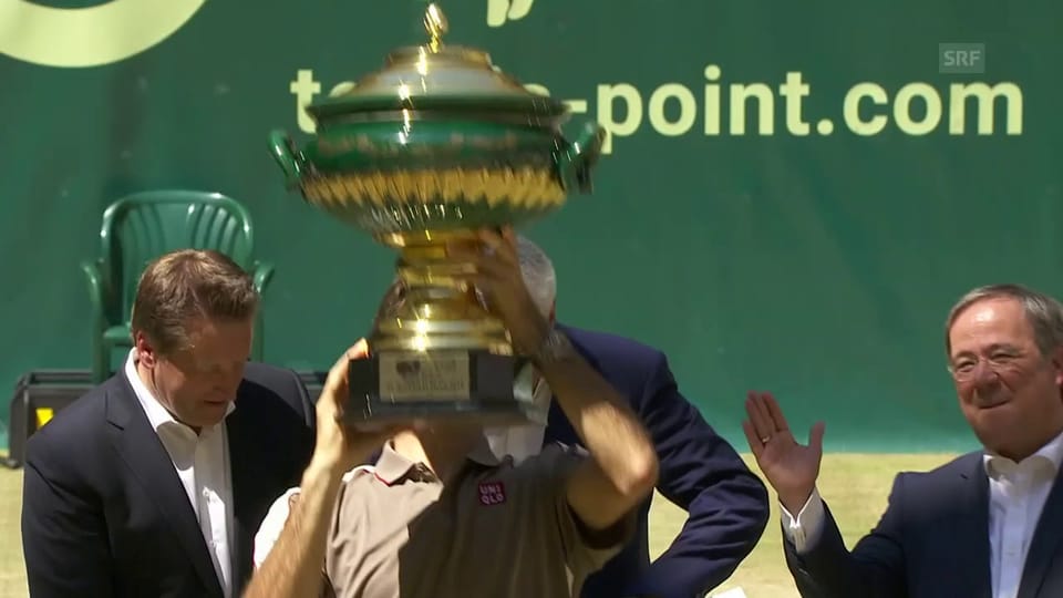 Federer gewinnt Halle-Final gegen Goffin