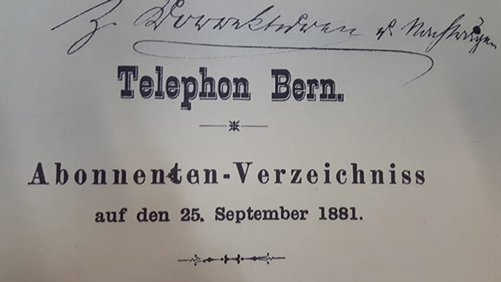 Das erste Berner Telefonbuch