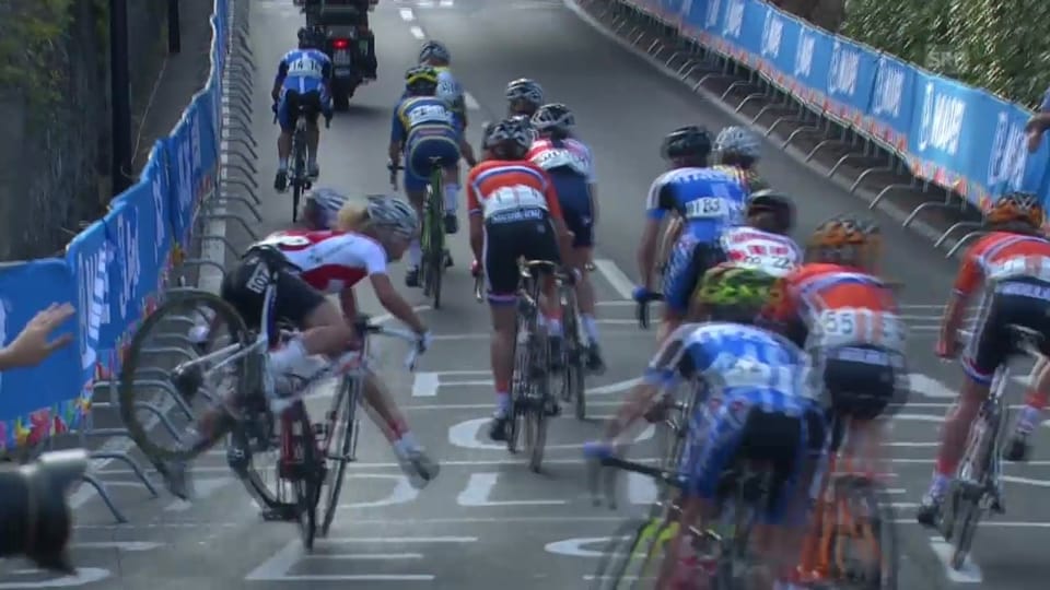 Jolanda Neffs Crash im Strassenrennen an der Rad-WM