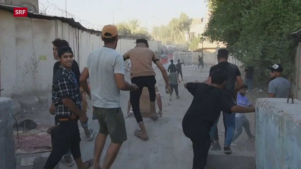 Proteste nahe der schwedischen Botschaft in Bagdad