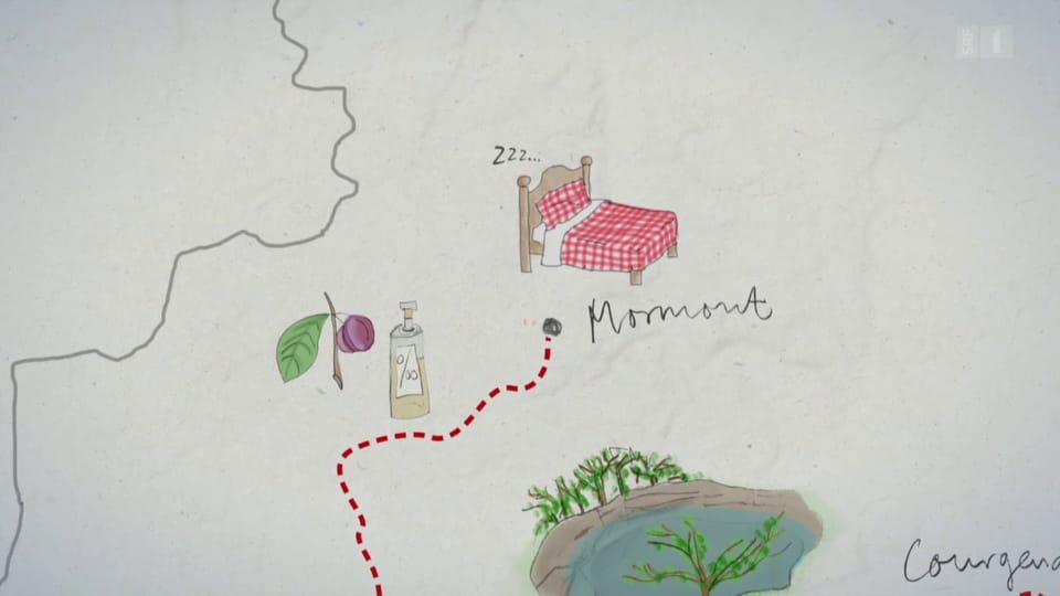 Karte Tag 1 - Col des Rangiers - Cornol - Courgenay - Creugenat - Chevenez - Mormont (Staffel 4, Folge 2)