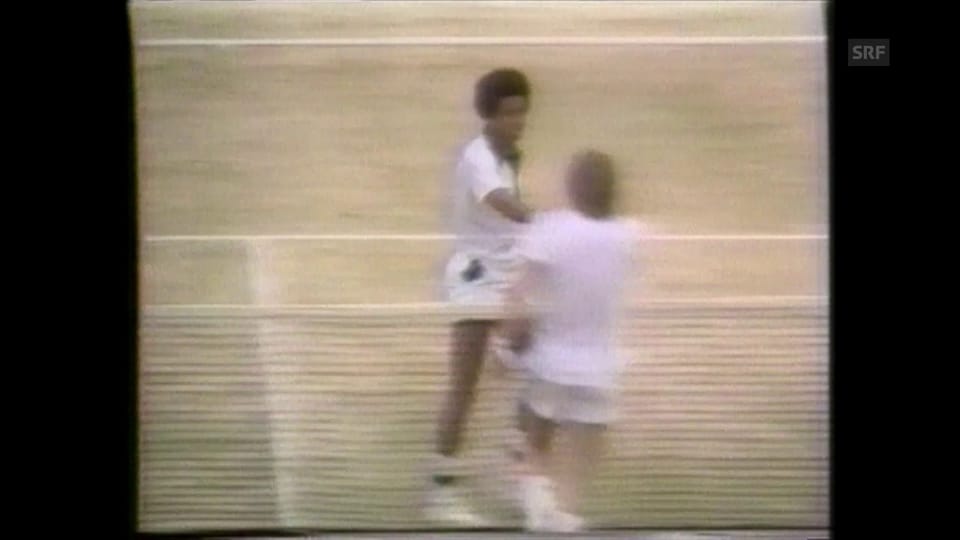 Arthur Ashe gewinnt 1975 in Wimbledon